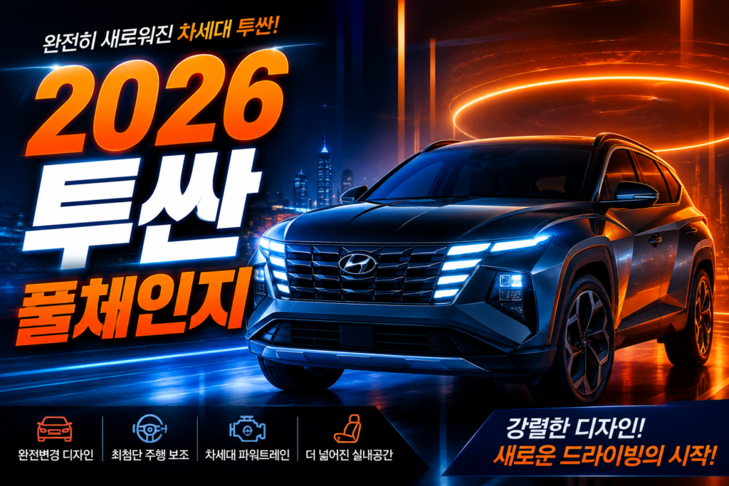 2026 투싼 풀체인지 완벽 가이드 디자인 출시일 가격 인상폭 총정리 썸네일