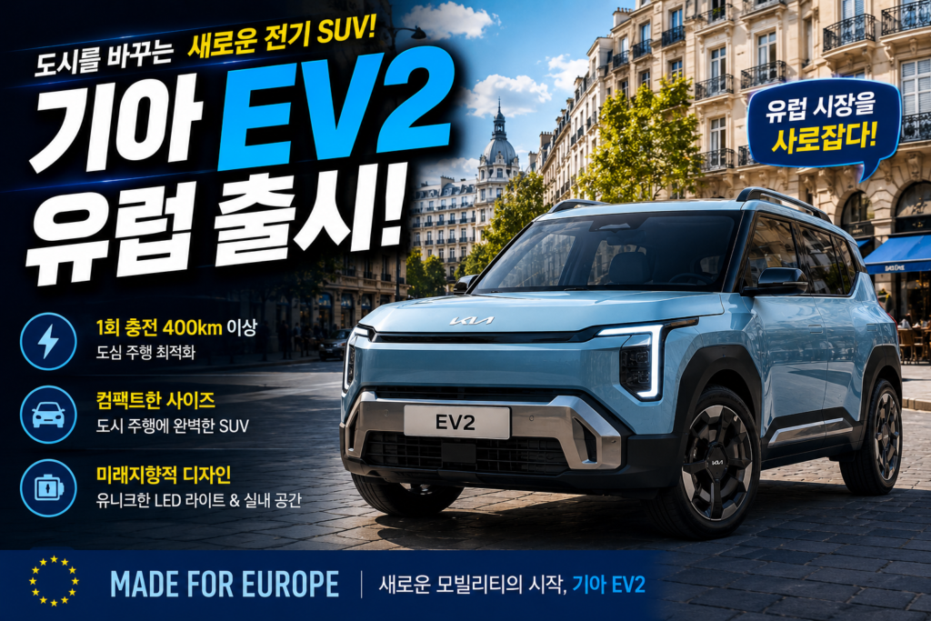 기아 EV2 유럽 출시 가격 및 스펙 총정리 저가 전기차 시장 공략 비결 썸네일