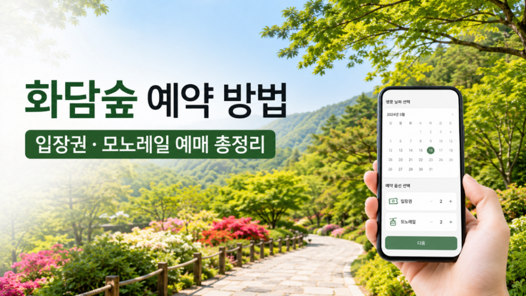 화담숲 예약 방법과 입장권 모노레일 예매 정보를 안내하는 블로그 썸네일 이미지